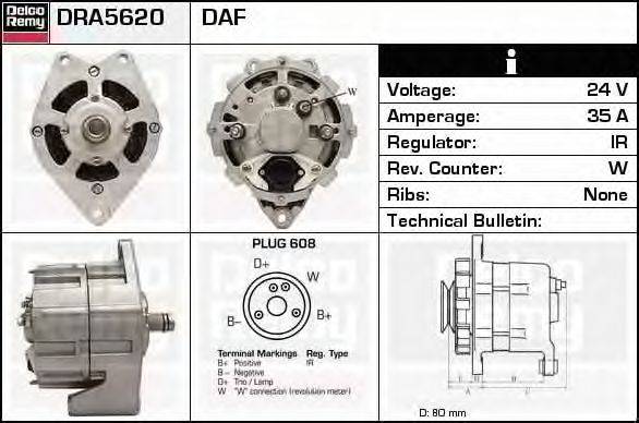 Генератор DELCO REMY DRA5620