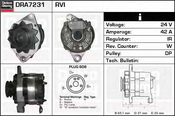 Генератор DELCO REMY DRA7231