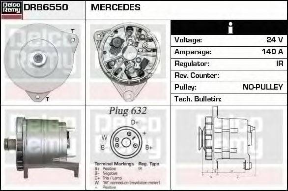 Генератор DELCO REMY DRB6550