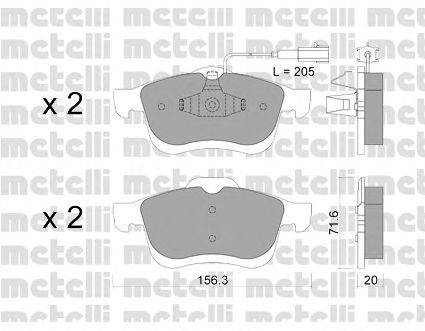 Комплект тормозных колодок, дисковый тормоз METELLI 22-0824-1