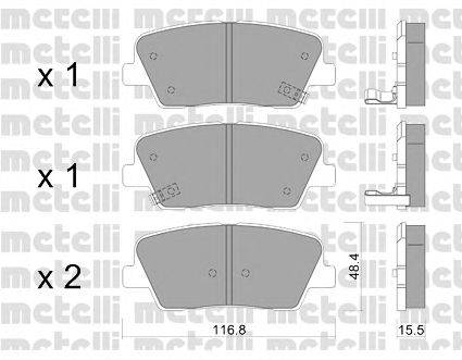 Комплект тормозных колодок, дисковый тормоз METELLI 22-0901-0