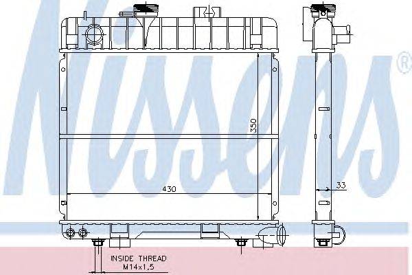 Радиатор, охлаждение двигателя NISSENS 60688