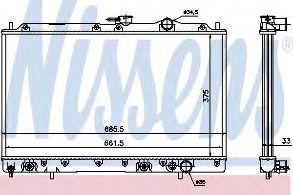 Радиатор, охлаждение двигателя NISSENS 62833