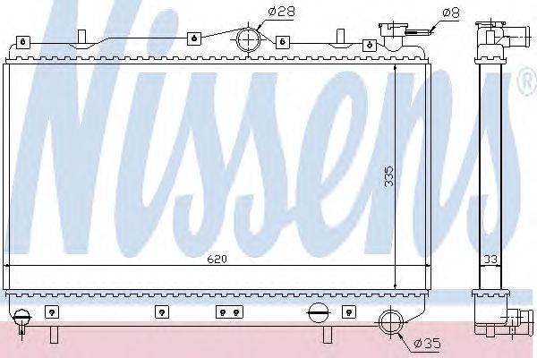 Радиатор, охлаждение двигателя NISSENS 62294