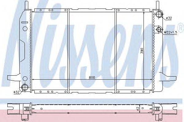 Радиатор, охлаждение двигателя NISSENS 62211