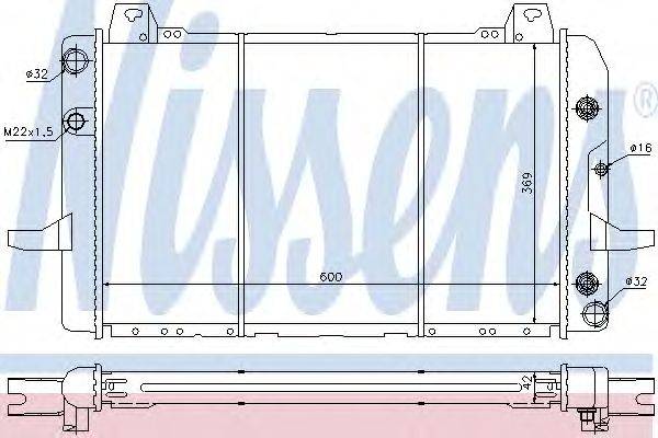 Радиатор, охлаждение двигателя NISSENS 62204