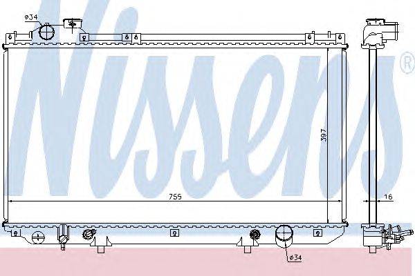 Радиатор, охлаждение двигателя NISSENS 64759