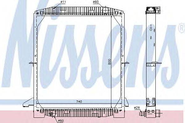 Радиатор, охлаждение двигателя NISSENS 62343A