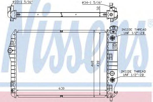 Радиатор, охлаждение двигателя NISSENS 60922