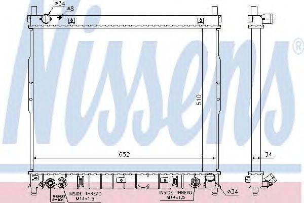 Радиатор, охлаждение двигателя NISSENS 64318