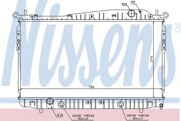 Радиатор, охлаждение двигателя NISSENS 61629