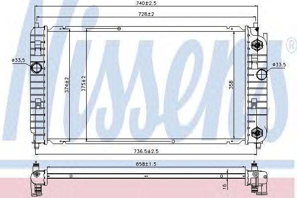 Радиатор, охлаждение двигателя NISSENS 69458