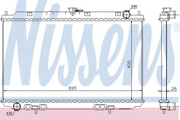 Радиатор, охлаждение двигателя NISSENS 68723