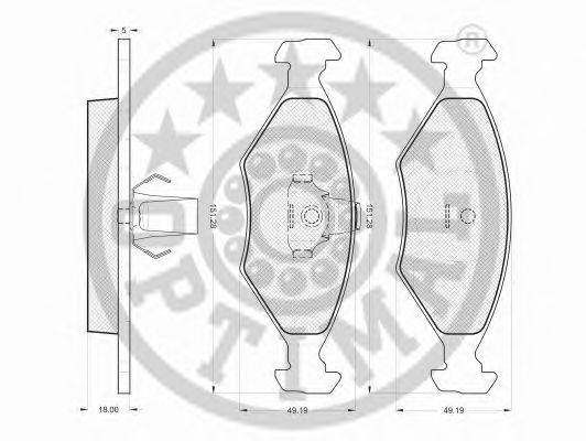 Комплект тормозных колодок, дисковый тормоз OPTIMAL 12182