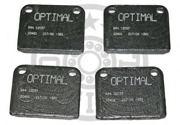 Комплект тормозных колодок, дисковый тормоз OPTIMAL 12037