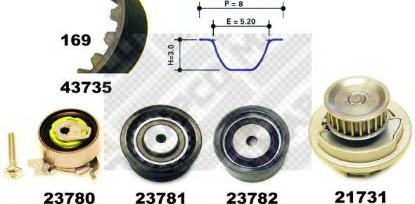 Водяной насос + комплект зубчатого ремня MAPCO 41735