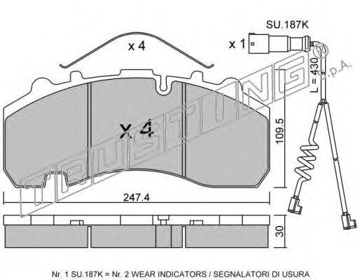 Комплект тормозных колодок, дисковый тормоз TRUSTING 612.0W