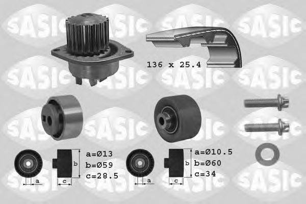 Водяной насос + комплект зубчатого ремня SASIC 3900017