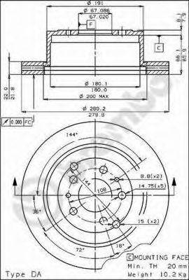 Тормозной диск BRECO BS 7857