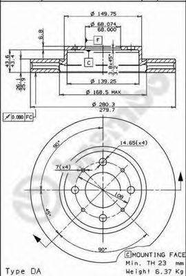 Тормозной диск BRECO BS 8054