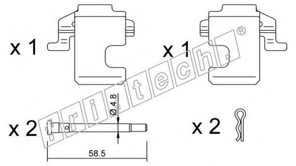 Комплектующие, колодки дискового тормоза fri.tech. KIT.066