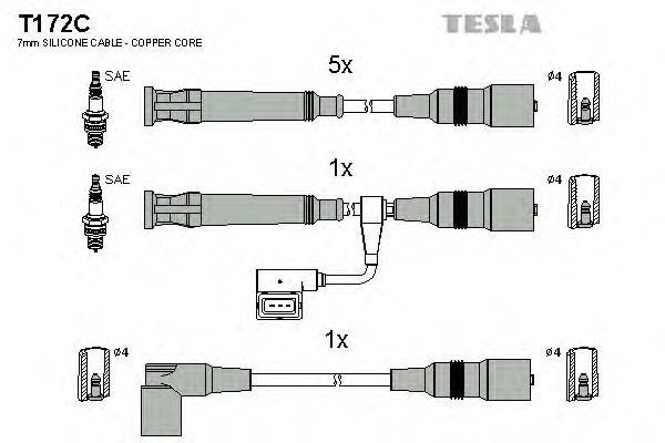 Комплект проводов зажигания TESLA T172C