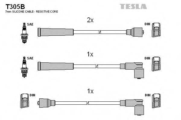 Комплект проводов зажигания TESLA T305B