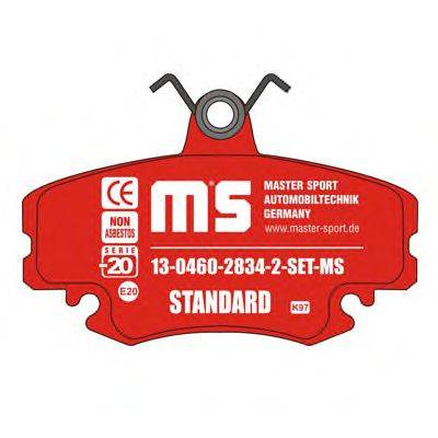 Комплект тормозных колодок, дисковый тормоз MASTER-SPORT 13-0460-2834-2-SET-MS