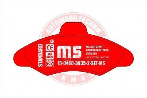Комплект тормозных колодок, дисковый тормоз MASTER-SPORT 13-0460-3935-2N-SET-MS