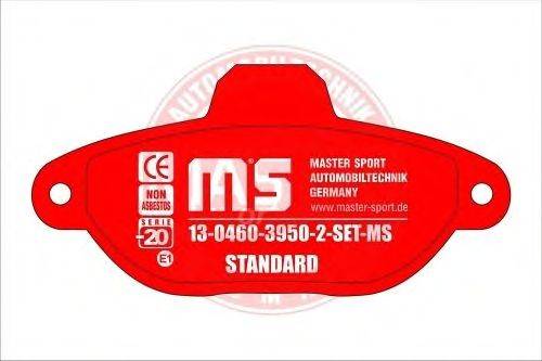 Комплект тормозных колодок, дисковый тормоз MASTER-SPORT 13-0460-3950-2-SET-MS