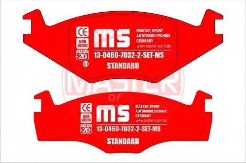 Комплект тормозных колодок, дисковый тормоз MASTER-SPORT 13-0460-7032-2-SET-MS