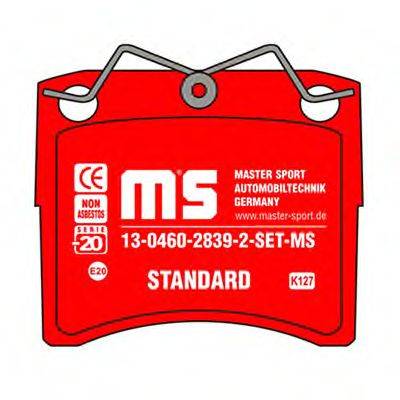 Комплект тормозных колодок, дисковый тормоз MASTER-SPORT 13-0460-2839-2-SET-MS