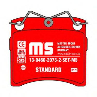 Комплект тормозных колодок, дисковый тормоз MASTER-SPORT 13-0460-2973-2-SET-MS