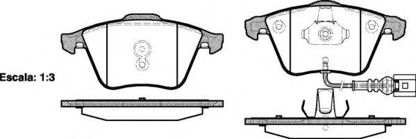 Комплект тормозных колодок, дисковый тормоз WOKING P8643.41
