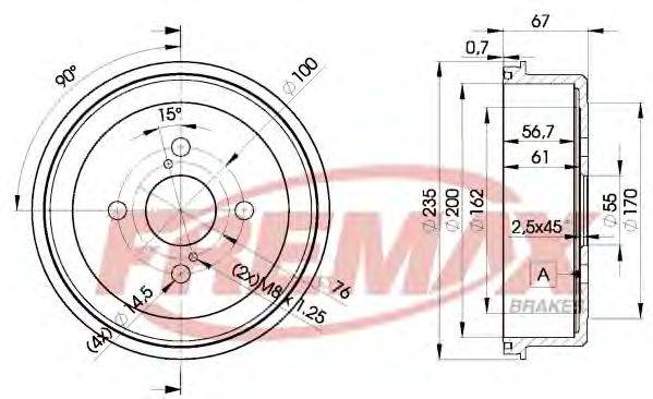 Тормозной барабан FREMAX BD2252