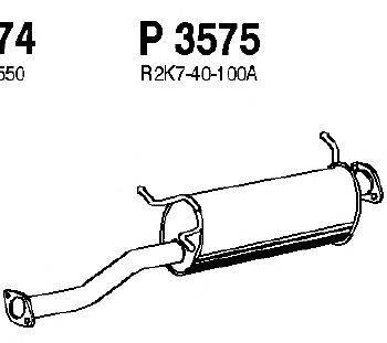 Средний глушитель выхлопных газов FENNO 3575