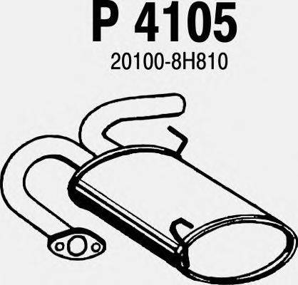 Глушитель выхлопных газов конечный FENNO P4105