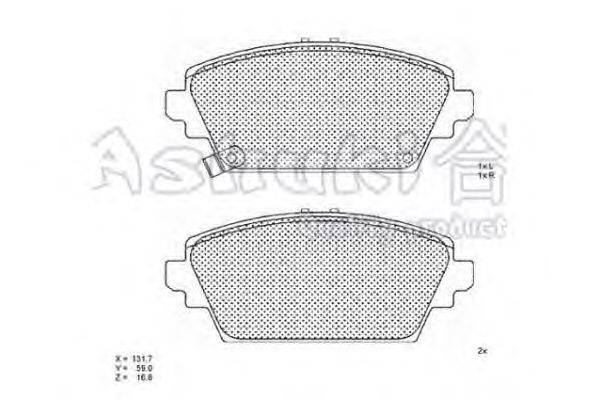 Комплект тормозных колодок, дисковый тормоз ASHUKI H026-09