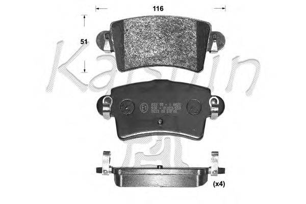 Комплект тормозных колодок, дисковый тормоз KAISHIN D10090