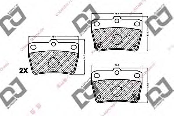 Комплект тормозных колодок, дисковый тормоз DJ PARTS BP1012