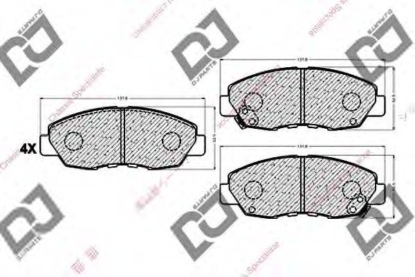 Комплект тормозных колодок, дисковый тормоз DJ PARTS BP1025