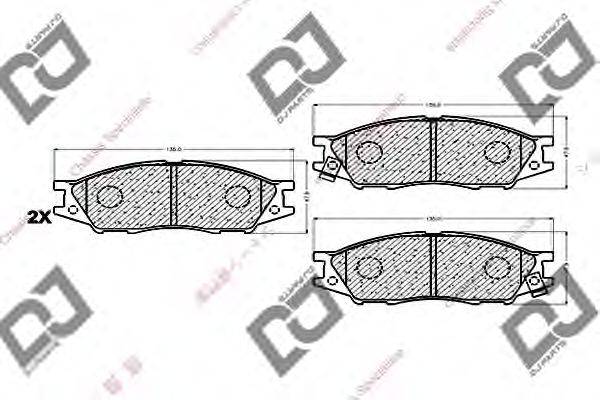 Комплект тормозных колодок, дисковый тормоз DJ PARTS BP1032