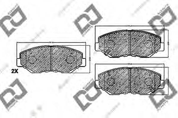 Комплект тормозных колодок, дисковый тормоз DJ PARTS BP1055