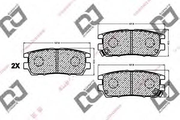 Комплект тормозных колодок, дисковый тормоз DJ PARTS BP1077