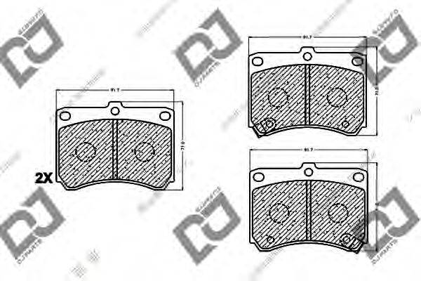 Комплект тормозных колодок, дисковый тормоз DJ PARTS BP1083