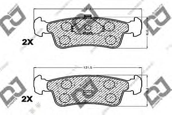 Комплект тормозных колодок, дисковый тормоз DJ PARTS BP1099