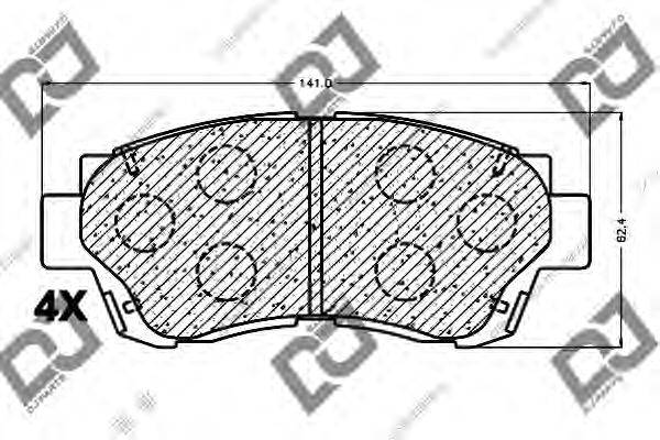 Комплект тормозных колодок, дисковый тормоз DJ PARTS BP1119