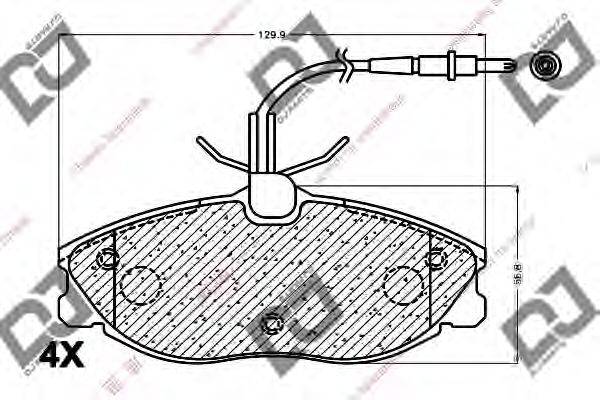 Комплект тормозных колодок, дисковый тормоз DJ PARTS BP1122