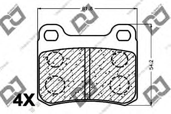 Комплект тормозных колодок, дисковый тормоз DJ PARTS BP1176