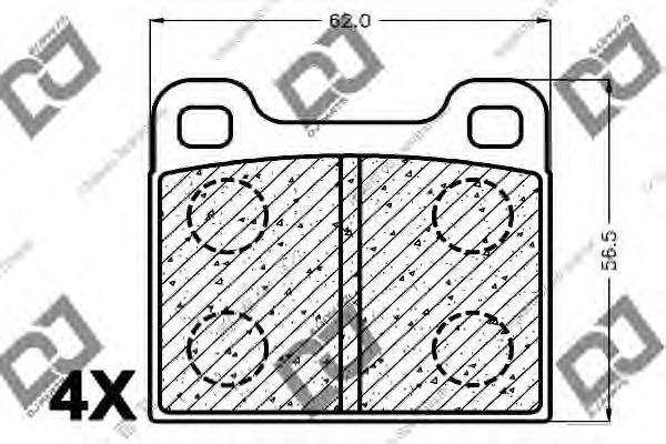 Комплект тормозных колодок, дисковый тормоз DJ PARTS BP1177